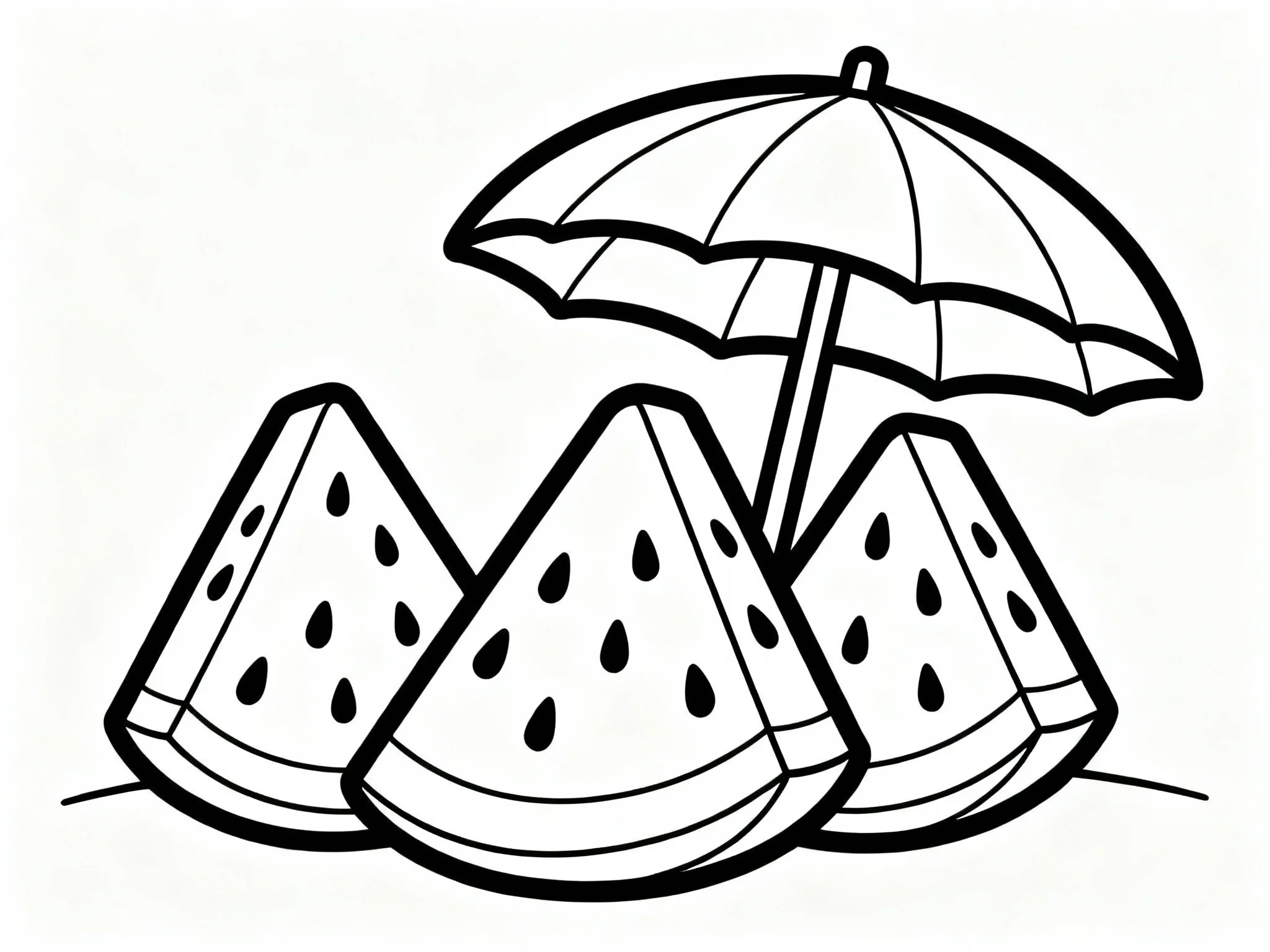 Watermelon Under Umbrella
