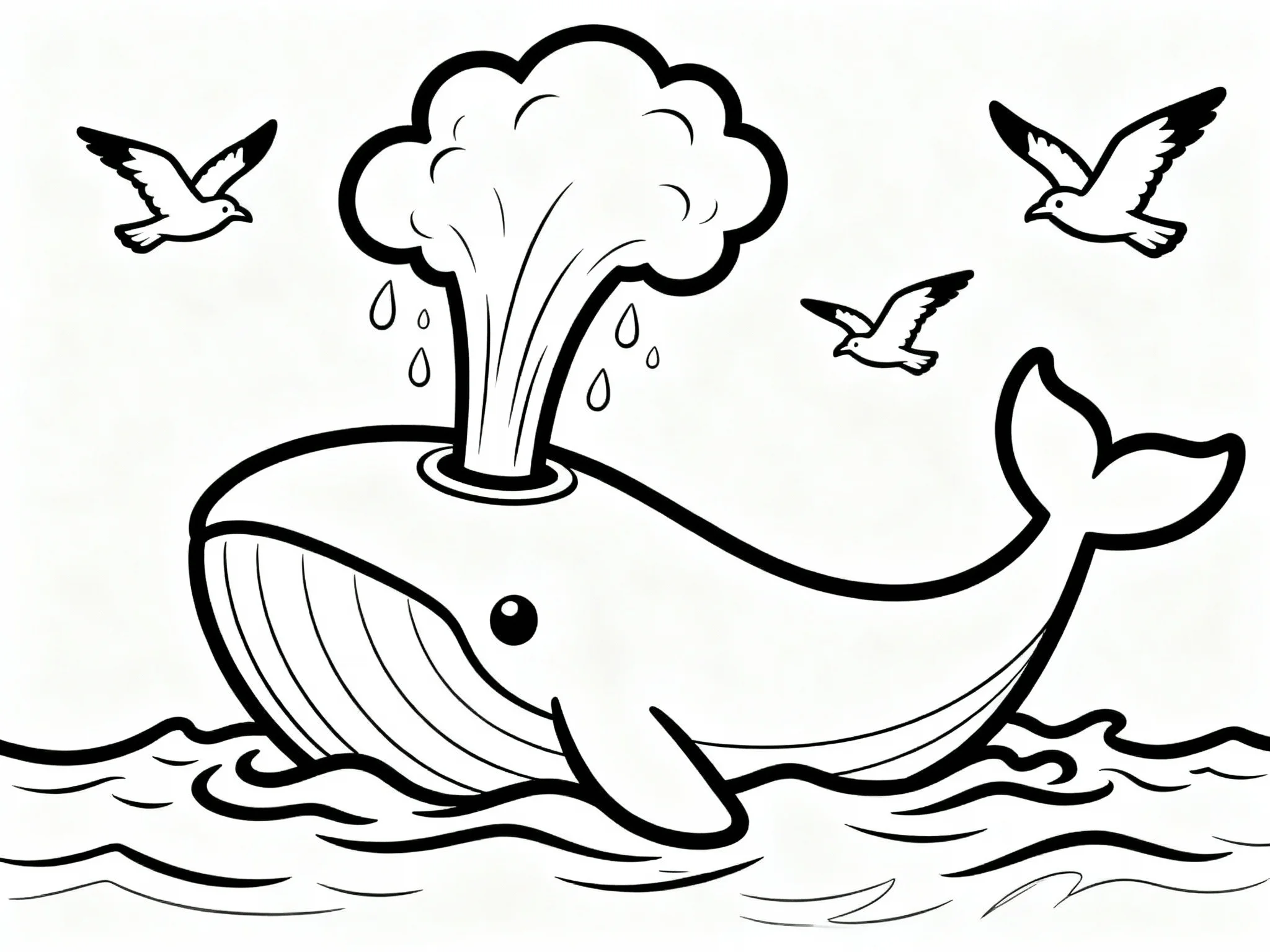 Whale Spouting Water