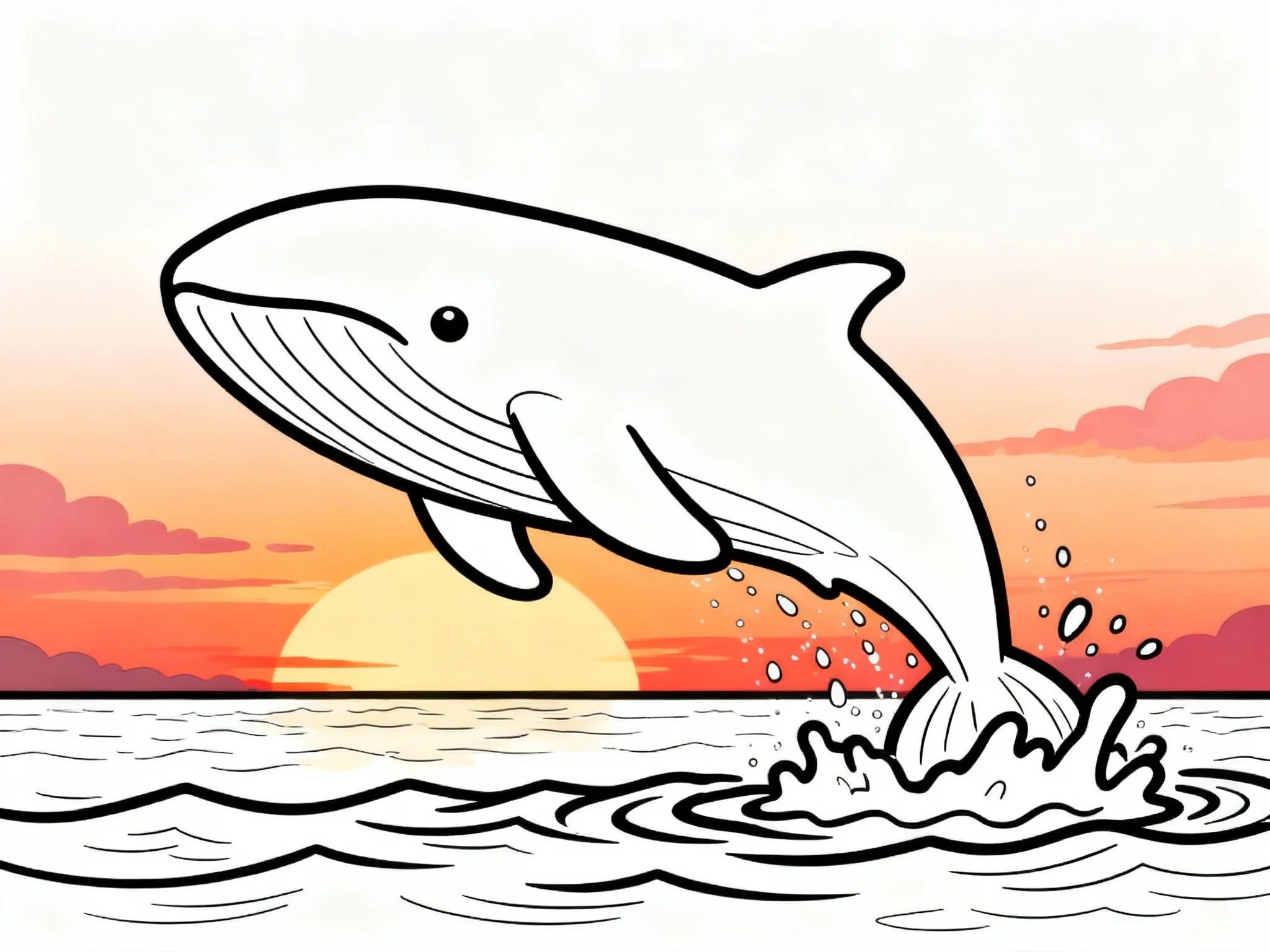 Whale Breaching at Sunset