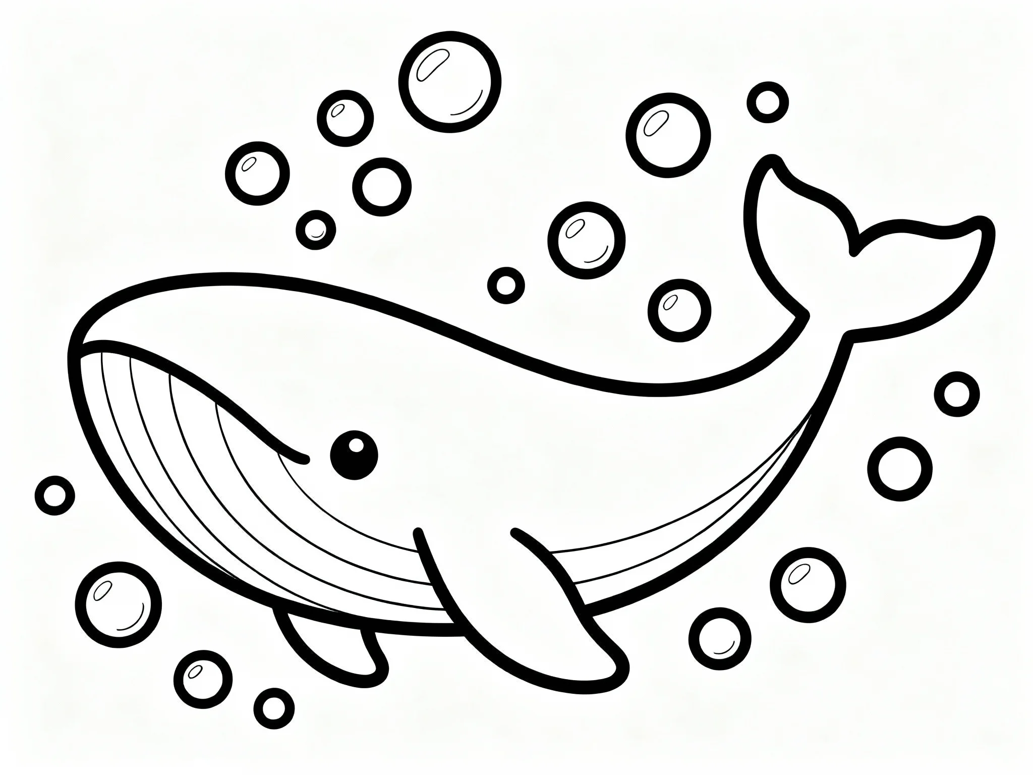 Whale Surrounded by Bubbles