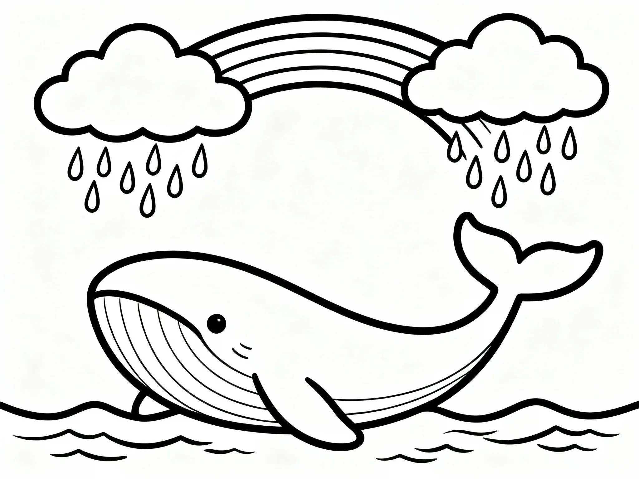 Whale with Rainbow