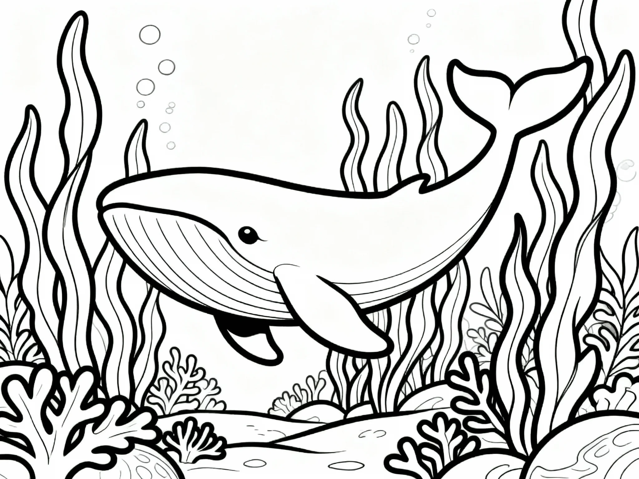Whale in Kelp Forest