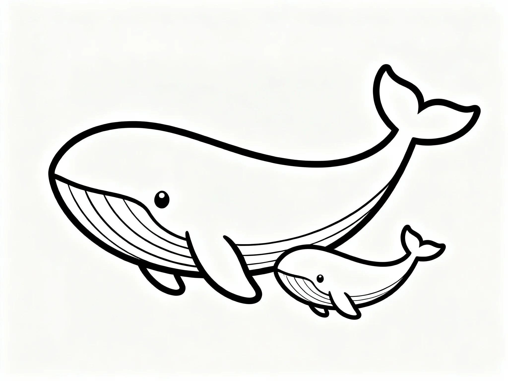 Baby Whale and Mother