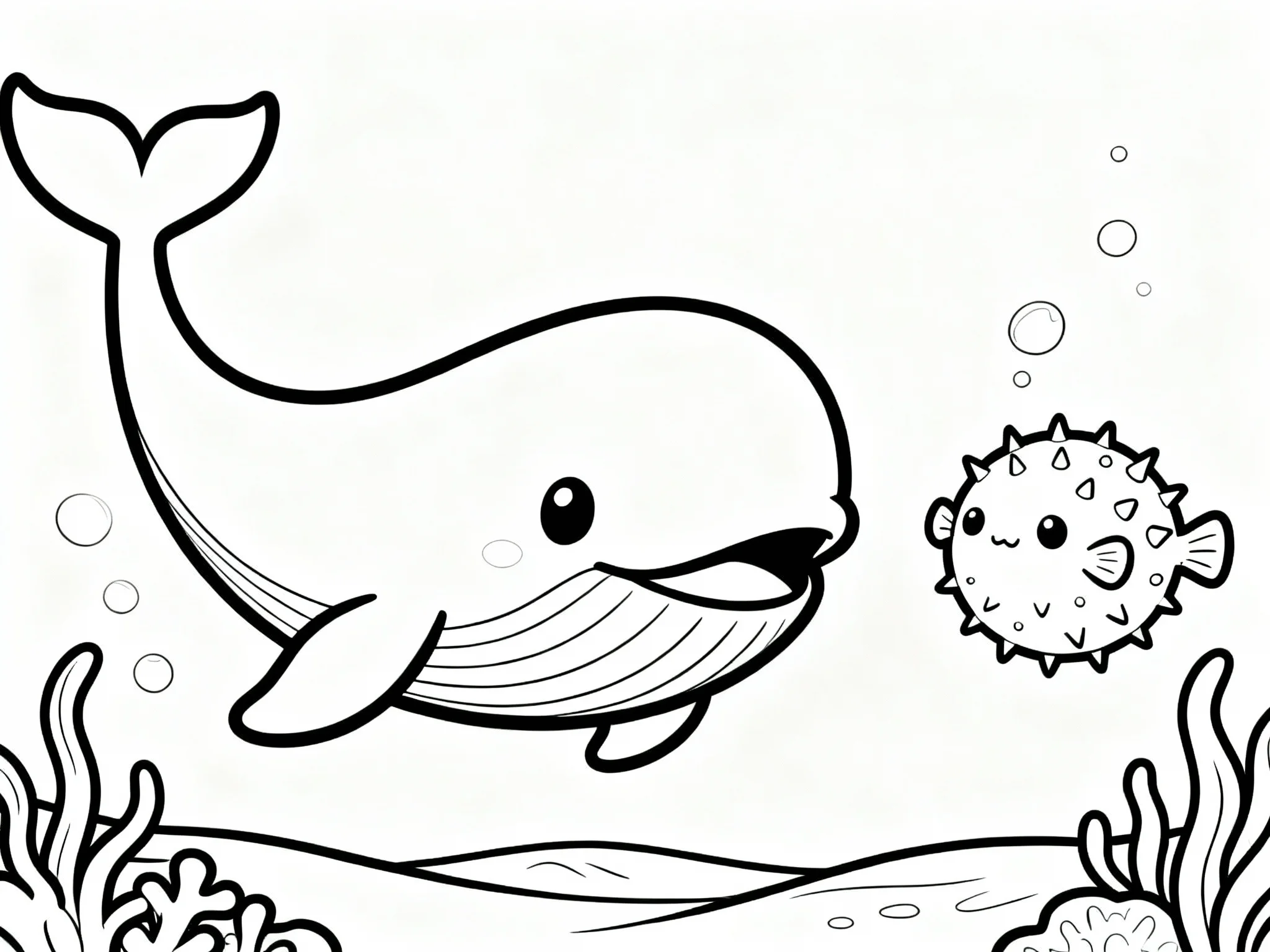 Whale with Pufferfish