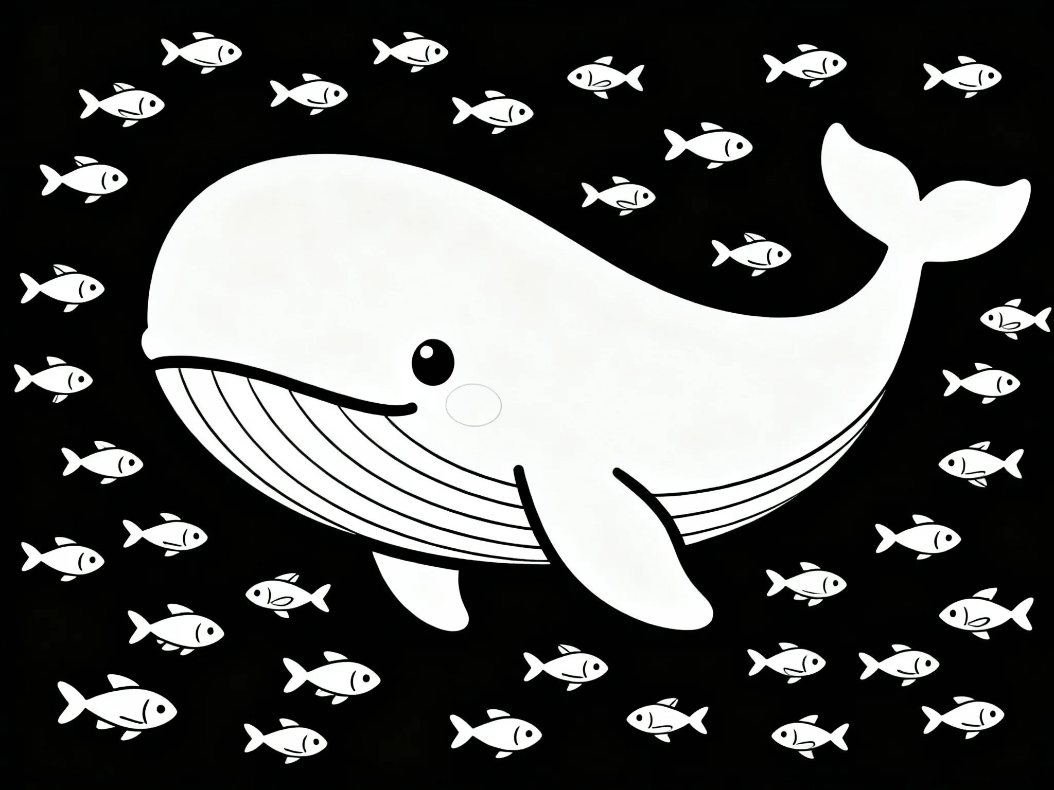 Whale with Tiny Fish